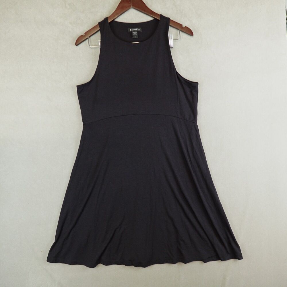Athleta Santorini Thera Dress Mini Womens Large Black Stretch